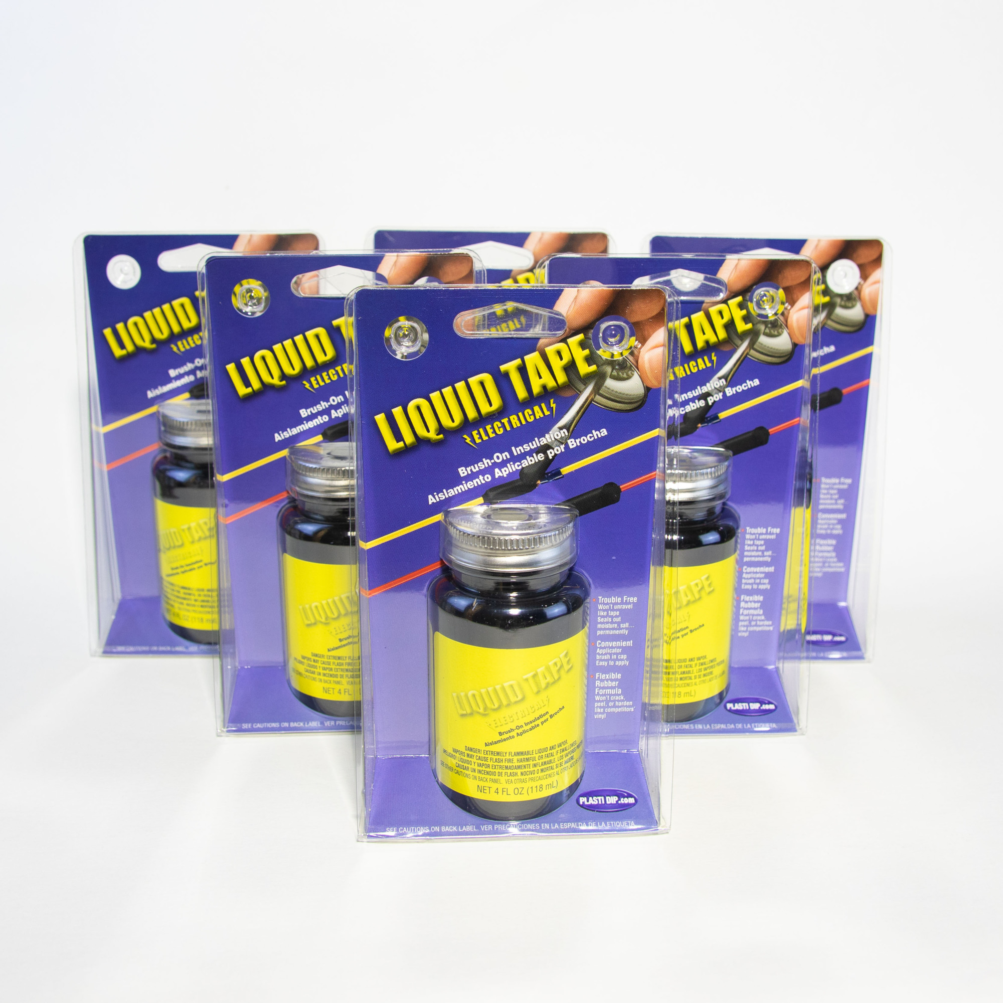 Plasti Dip Black Liquid Electrical Rubber Coating Tape — 4 Oz., Brush-On Insulation, 6 Pk, Model# LET14Z03